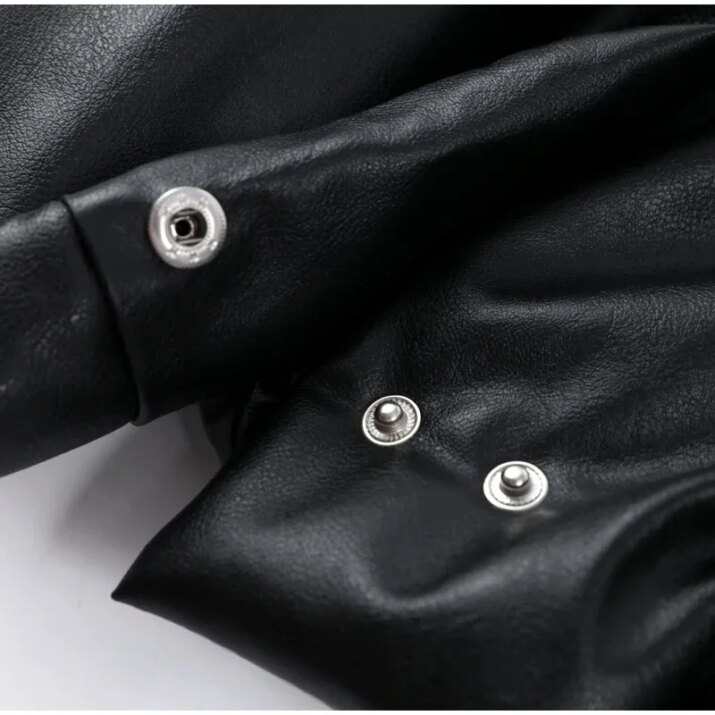 Faux Leather Puffer Jacket - Image 15