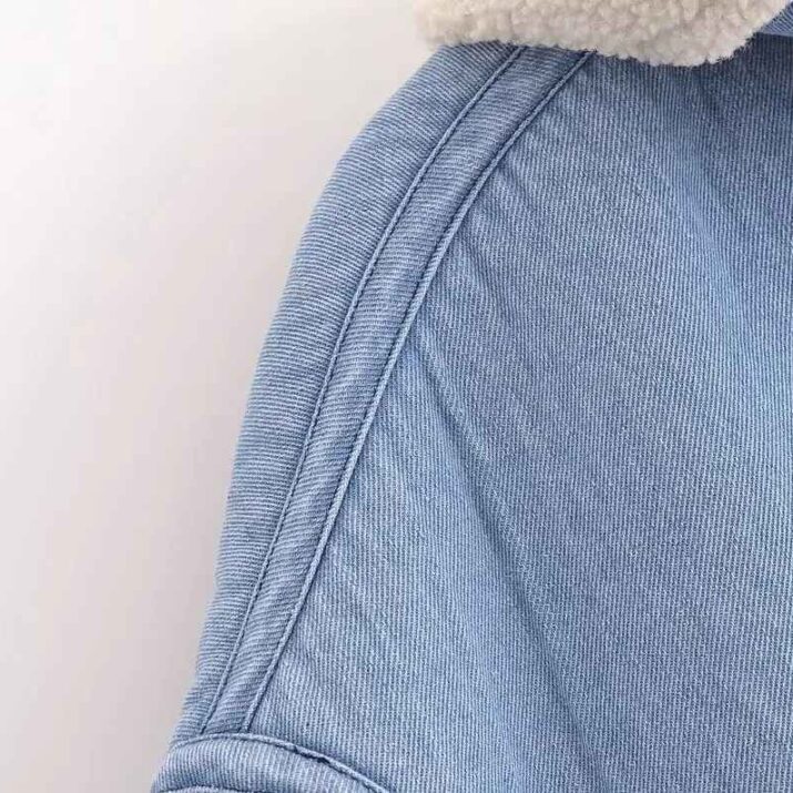 Denim Jacket with Shearling Lining - Image 10