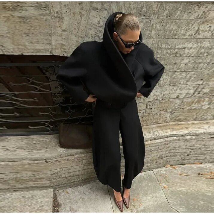 Structured Black Sculptural Jacket