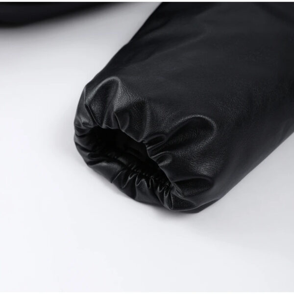 Oversized Faux Leather Puffer Jacket