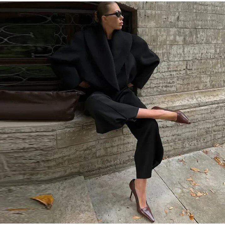 Structured Black Sculptural Jacket
