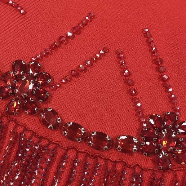 beaded red dress
