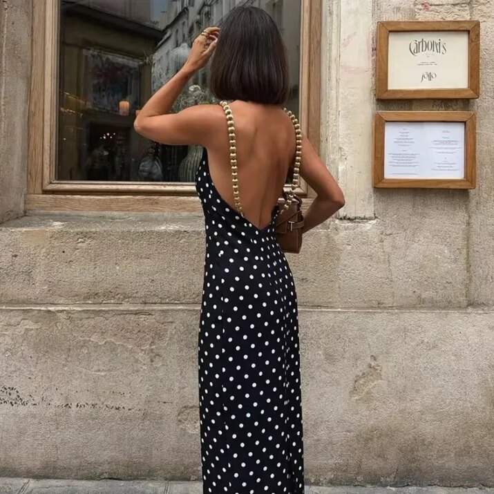 Open Back Maxi Dress Dresses - Beniz Kloset