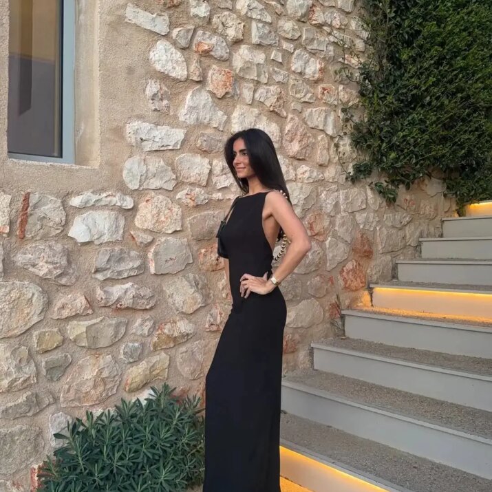 Open Back Maxi Dress Dresses - Beniz Kloset