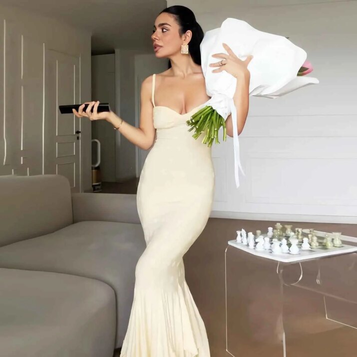 Polka Dot Mermaid Dress Dresses - Beniz Kloset