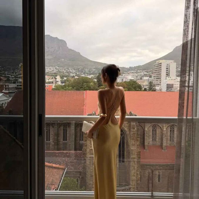 Vacation Women's Casual Dresses Sexy Socialite Style Long Dress Rhinestone Decor Slim Solid Backless Women's Gowns - Beniz Kloset