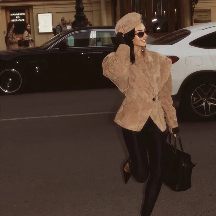 Vintage Suede Oversized Jacket Clothing - Beniz Kloset
