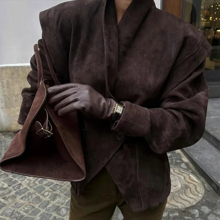 Vintage Suede Oversized Jacket Clothing - Beniz Kloset