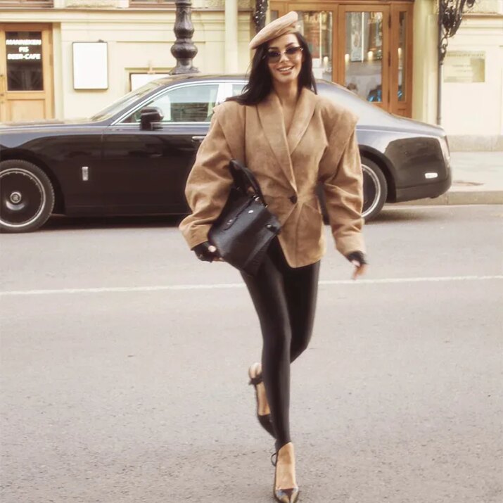 Vintage Suede Oversized Jacket Clothing - Beniz Kloset