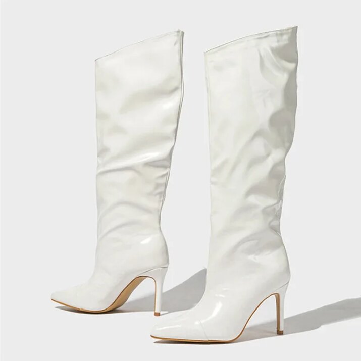 Wide Leg Vinyle Boots - Beniz Kloset