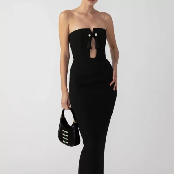 Strapless Hollow Out Bandage Dress