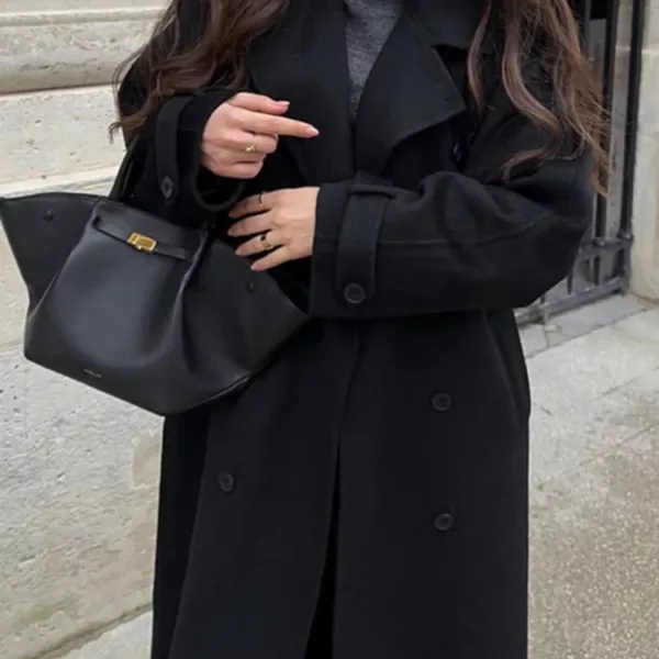 Longline Wool Coat with Belt