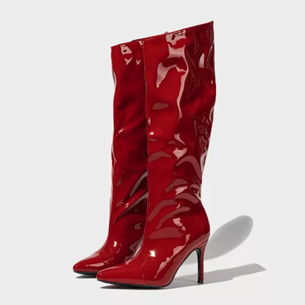 Wide Leg Vinyle Boots
