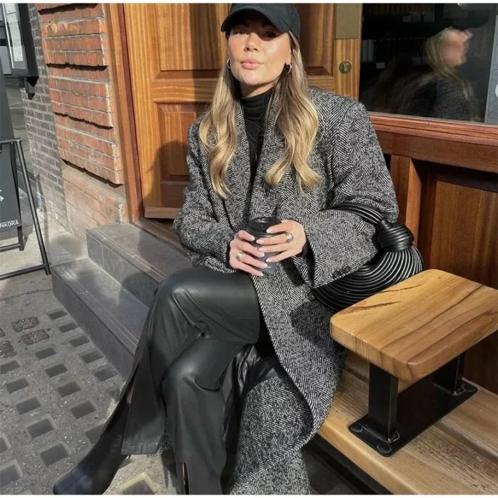 Black Faux Leather Blazer