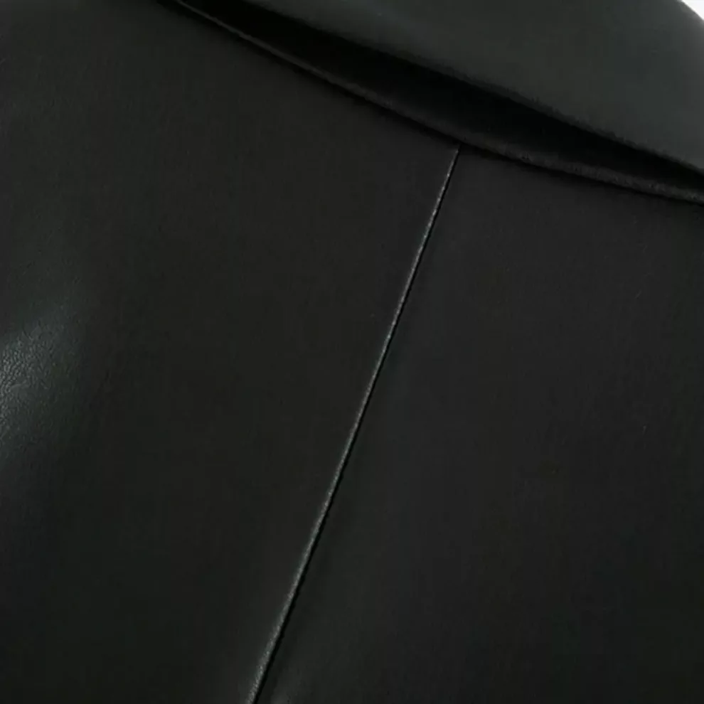 Black Faux Leather Blazer