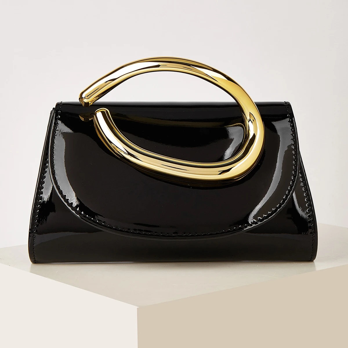 Sculpted Handle Evening Clutch