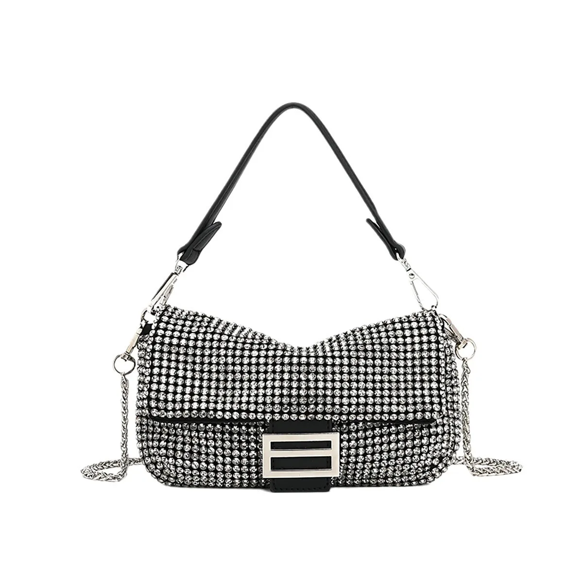 Rhinestone Chain Crossbody Bag