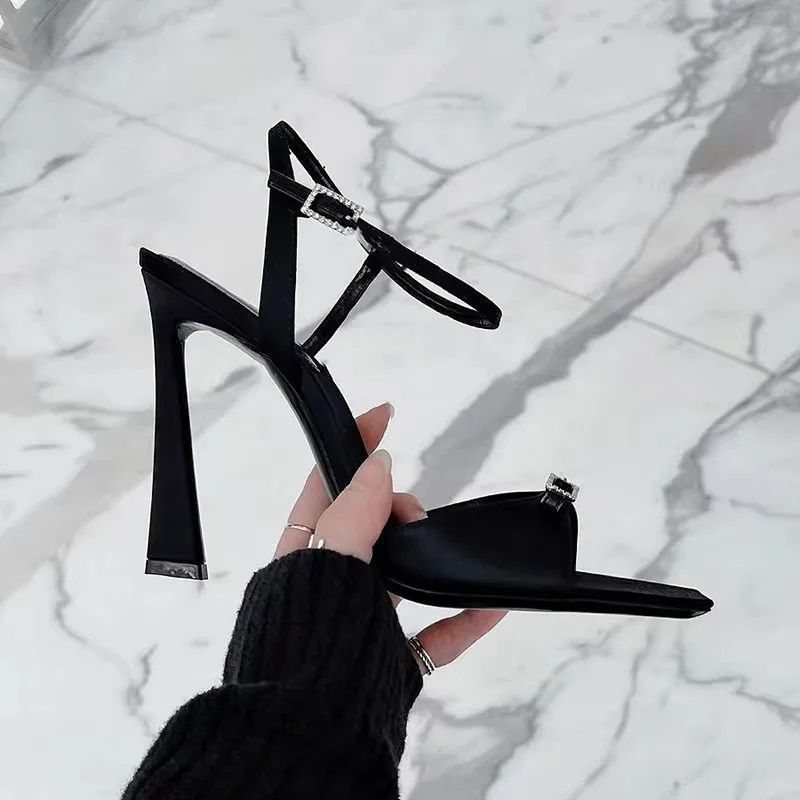 Crystal Satin Gladiator Heels