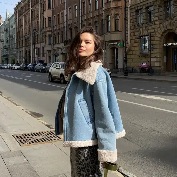 Alternative view of Denim Jacket with Shearling Lining