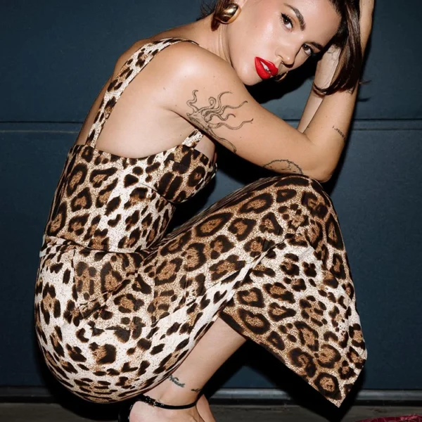 Leopard Slip Midi Dress