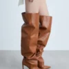 Brown Slouchy Stiletto Boots