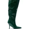 Emerald Croc Knee Boots