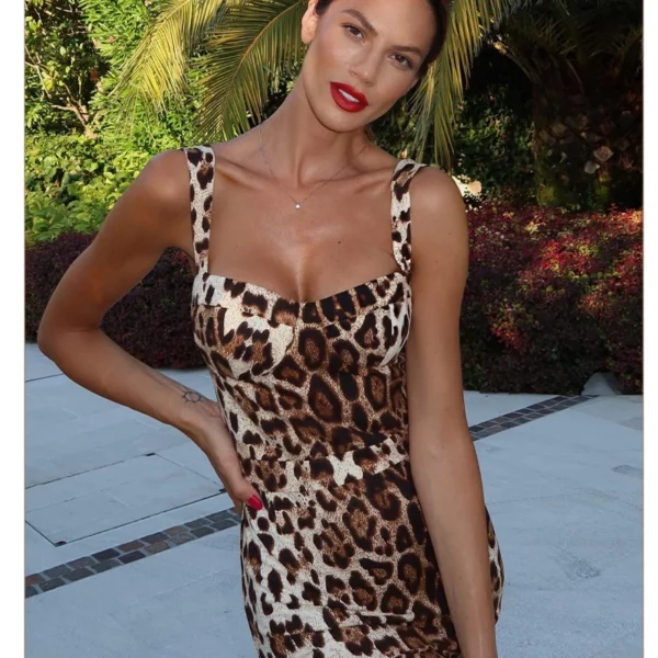 Leopard Slip Midi Dress