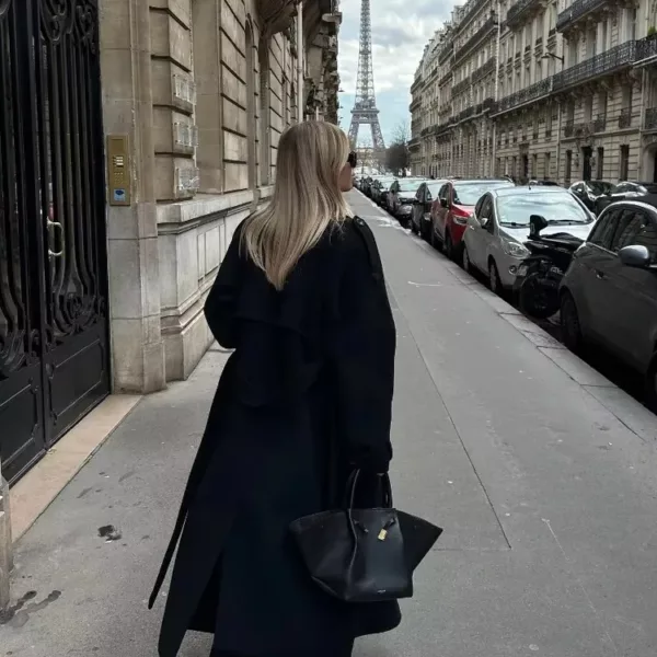 Longline Wool Coat with Belt