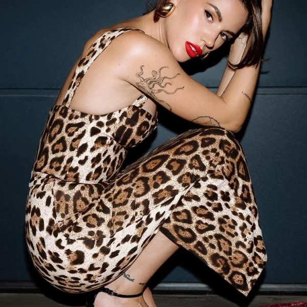 Leopard Slip Midi Dress