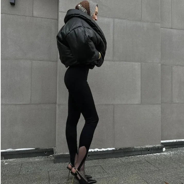 Alternative view of Faux Leather Puffer Jacket